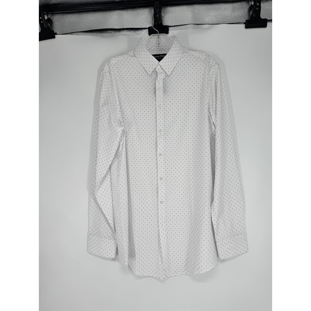 Mizzen + Main Leeward Long Sleeve Dress Shirt MT Medium Tall Polka Dot Trim Fit